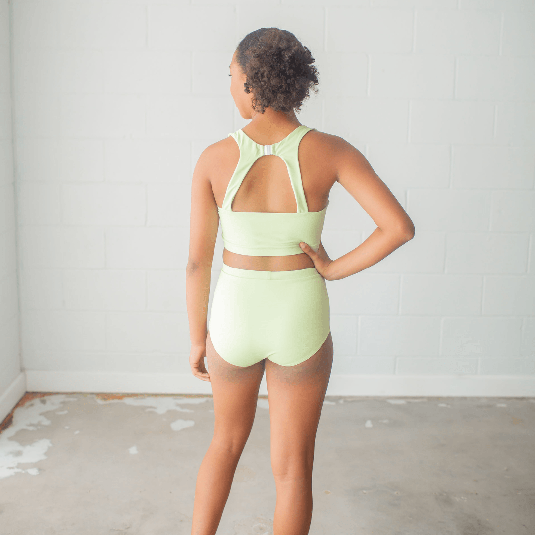 Water Slide Swim: High Neck Crop Top - Waterslide Swim